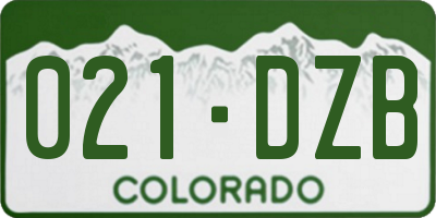 CO license plate 021DZB