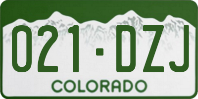 CO license plate 021DZJ