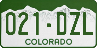 CO license plate 021DZL