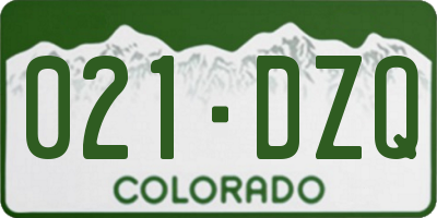 CO license plate 021DZQ