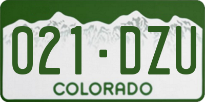 CO license plate 021DZU