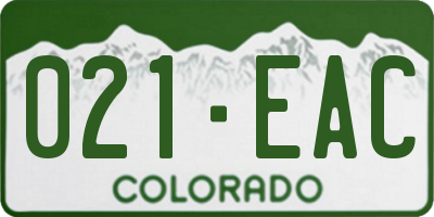 CO license plate 021EAC