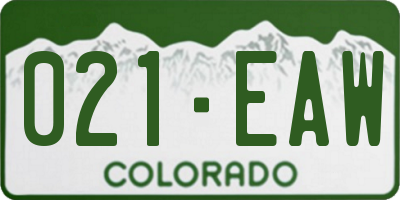 CO license plate 021EAW
