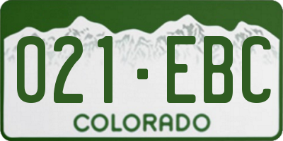 CO license plate 021EBC