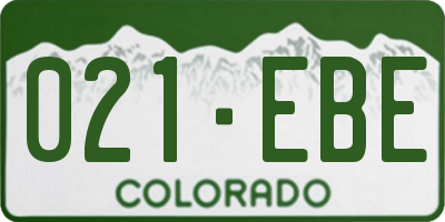 CO license plate 021EBE