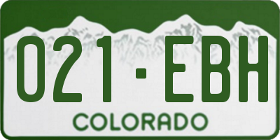 CO license plate 021EBH