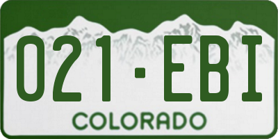 CO license plate 021EBI