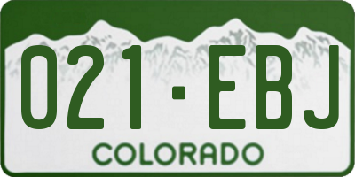 CO license plate 021EBJ