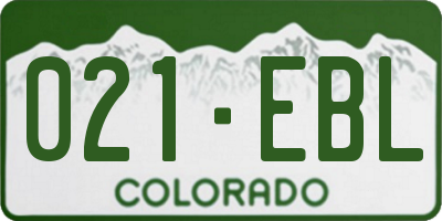 CO license plate 021EBL
