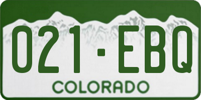 CO license plate 021EBQ