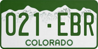 CO license plate 021EBR