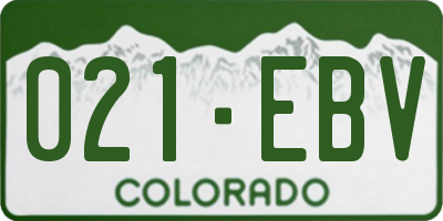 CO license plate 021EBV