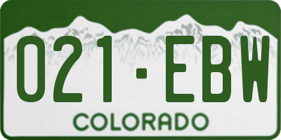 CO license plate 021EBW