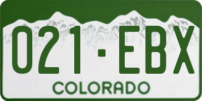 CO license plate 021EBX