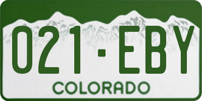 CO license plate 021EBY
