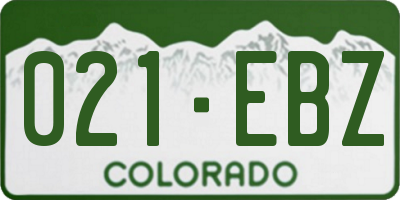 CO license plate 021EBZ