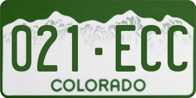 CO license plate 021ECC