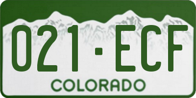 CO license plate 021ECF