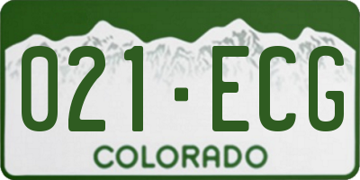 CO license plate 021ECG