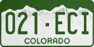 CO license plate 021ECI