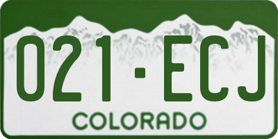 CO license plate 021ECJ