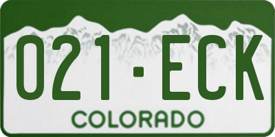 CO license plate 021ECK
