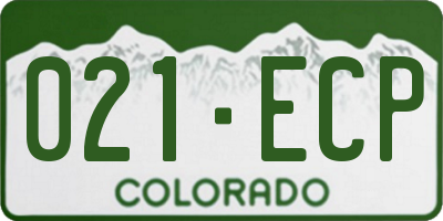 CO license plate 021ECP