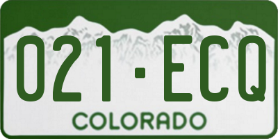 CO license plate 021ECQ
