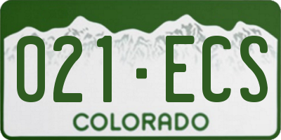 CO license plate 021ECS