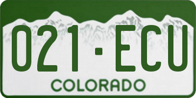 CO license plate 021ECU