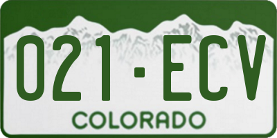 CO license plate 021ECV