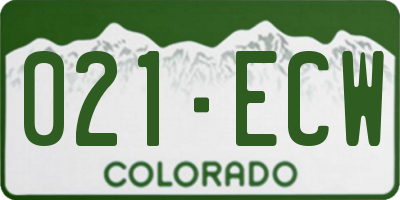 CO license plate 021ECW
