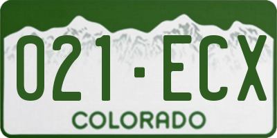 CO license plate 021ECX