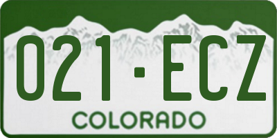 CO license plate 021ECZ