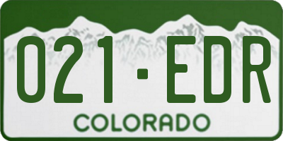 CO license plate 021EDR
