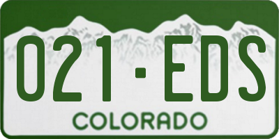 CO license plate 021EDS