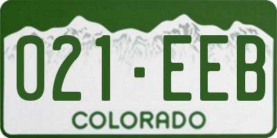 CO license plate 021EEB