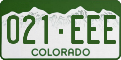 CO license plate 021EEE