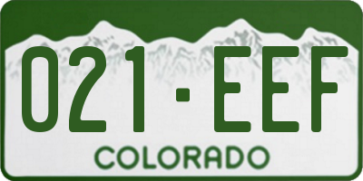 CO license plate 021EEF