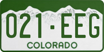 CO license plate 021EEG