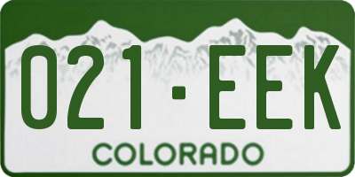 CO license plate 021EEK