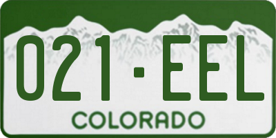 CO license plate 021EEL