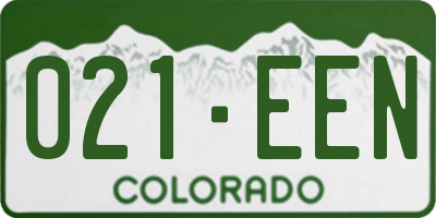 CO license plate 021EEN