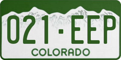 CO license plate 021EEP