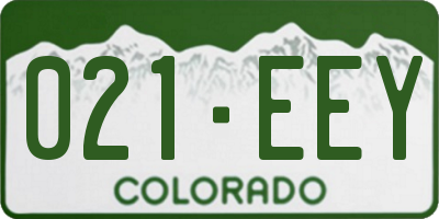 CO license plate 021EEY