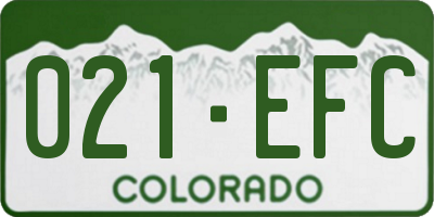 CO license plate 021EFC