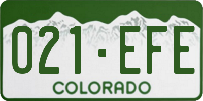 CO license plate 021EFE