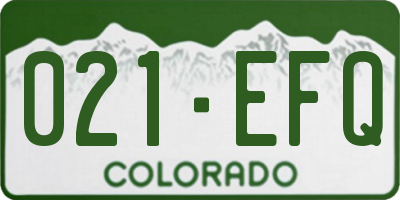 CO license plate 021EFQ
