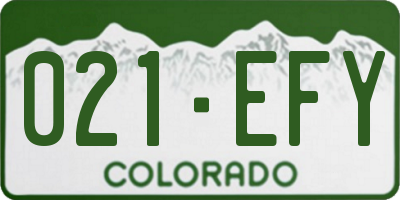 CO license plate 021EFY