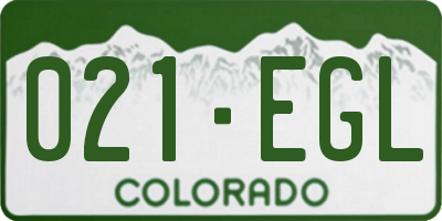 CO license plate 021EGL